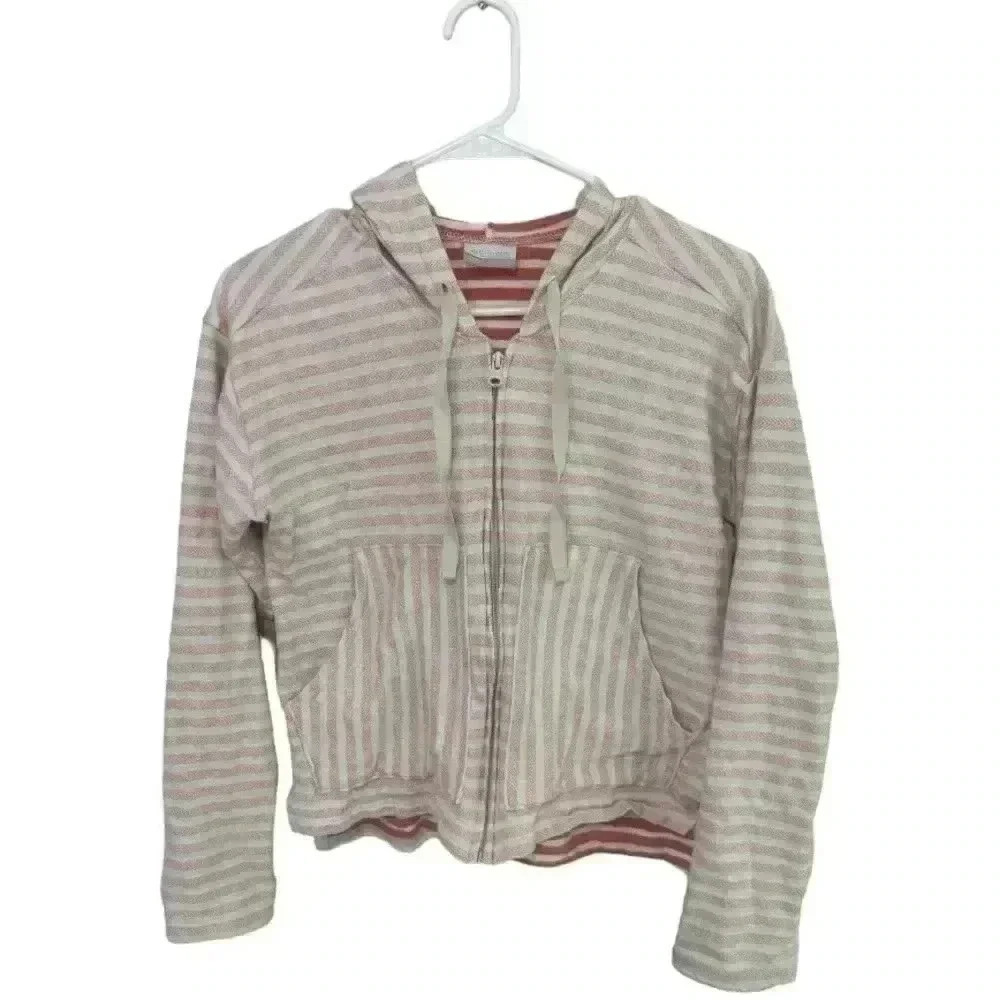 Columbia Women's Melody Spring Orange/White Striped Full Zip Hoodie Size Small